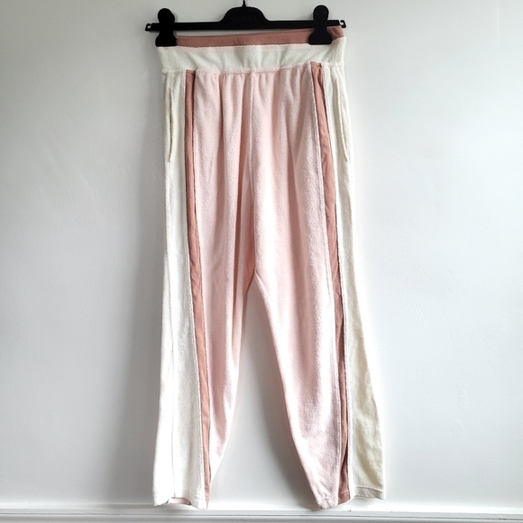 New Free People Intimately Between The Lines Terry Colorblock Jogger Pants Small - Picture 6 of 13